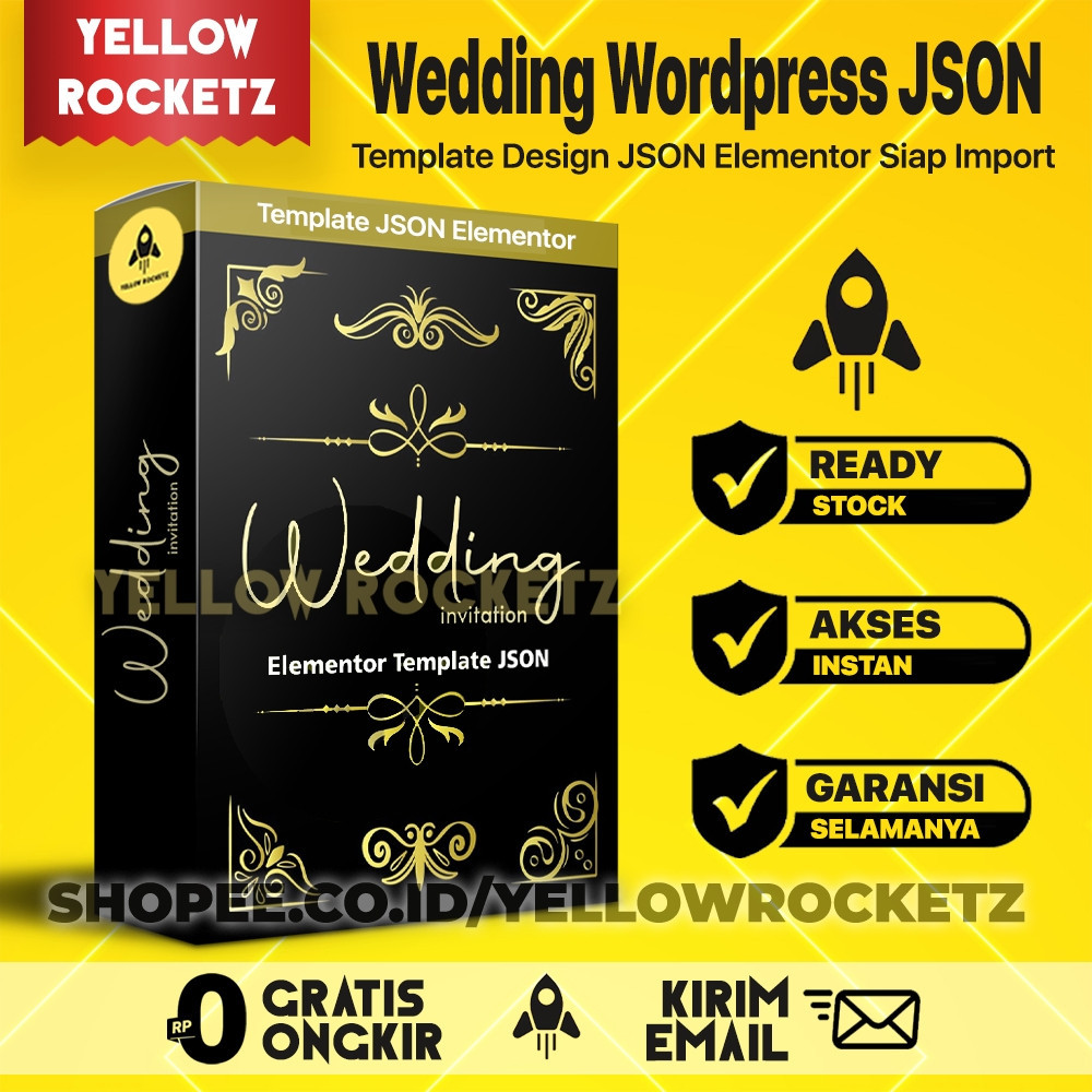 Template WEDDING WordPress JSON Elementor - Landing Page Undangan Pernikahan Template Elementor
