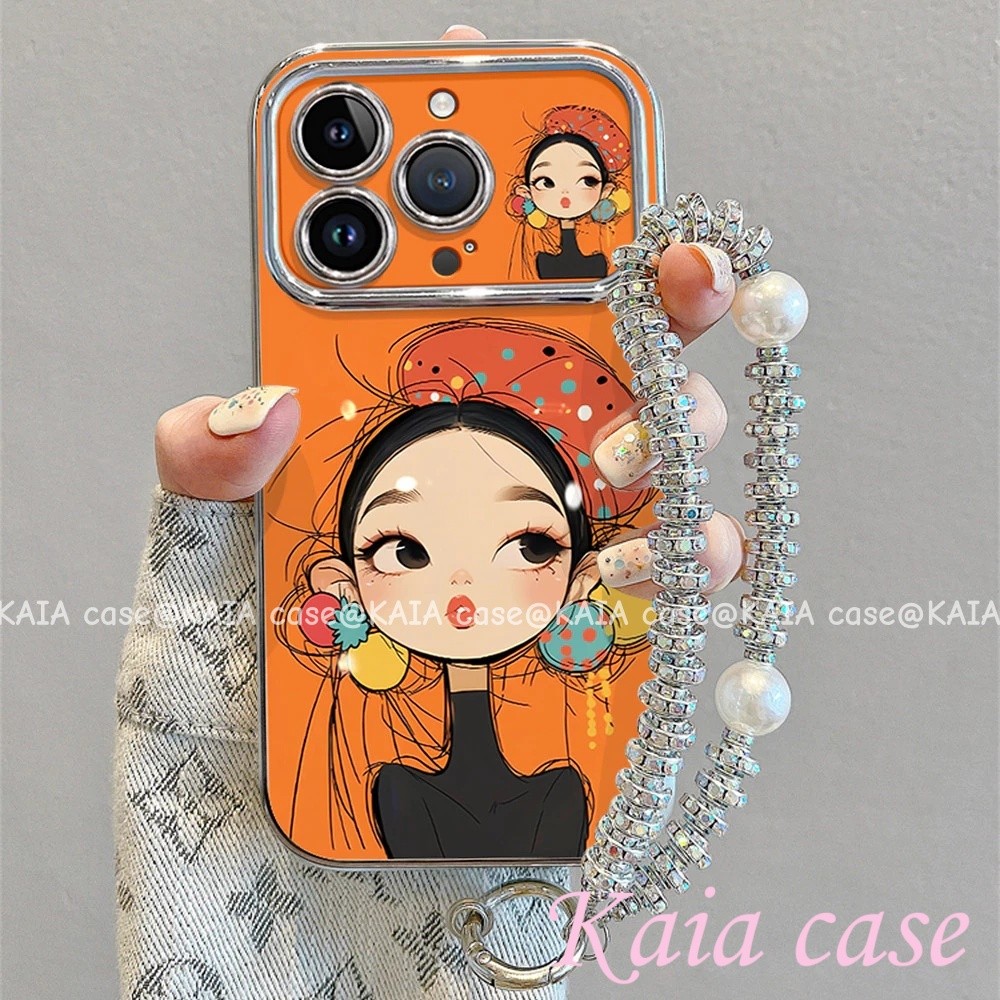 case VIVO Gadis elegan dengan kalung Casing ponsel cocok untuk VIVO Y02/Y02S/Y03/Y15S/Y17/Y17S/Y19/Y