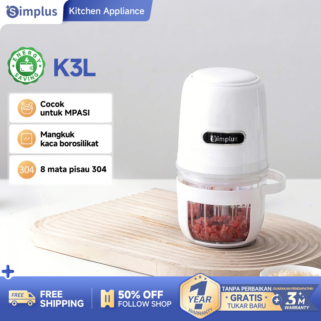 Simplus Chopper Blender Portable Penggiling Alat Makanan Bayi MPASI Mengocok Telur 2-in-1