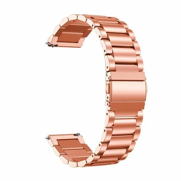 NEW STRAP STAINLESS MODEL 3 BEADS HUAWEI WATCH GT3 / GT 3 46MM SIZE 22MM - Rose Gold