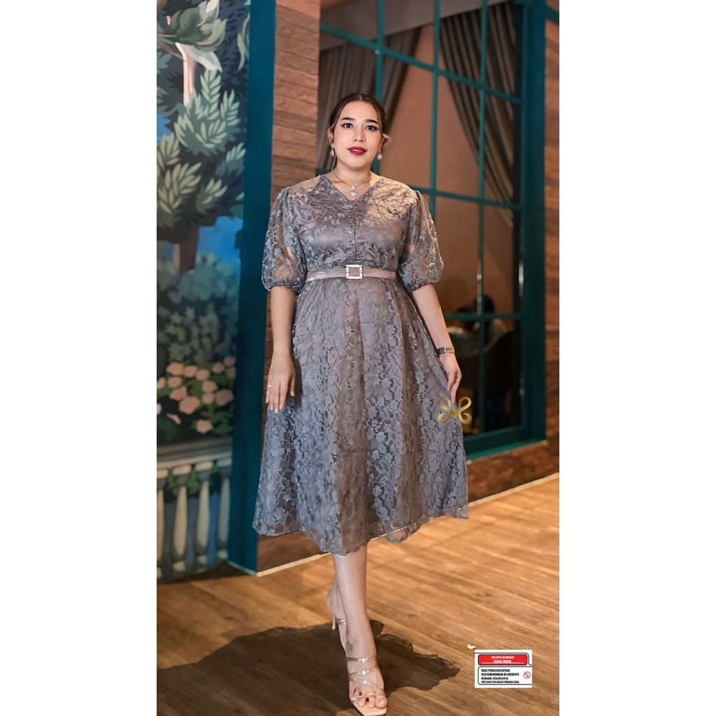 CHINTYA-Dres Pesta Wanita // Gaun Pesta Wanita Mewah// Dres Brokat Tile Wanita BY AMC