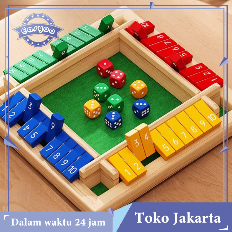 Shut The Box Board Game 4 Warna Mainan Board Game Dadu Shut The Box Angka Shut The Box Board Untuk B