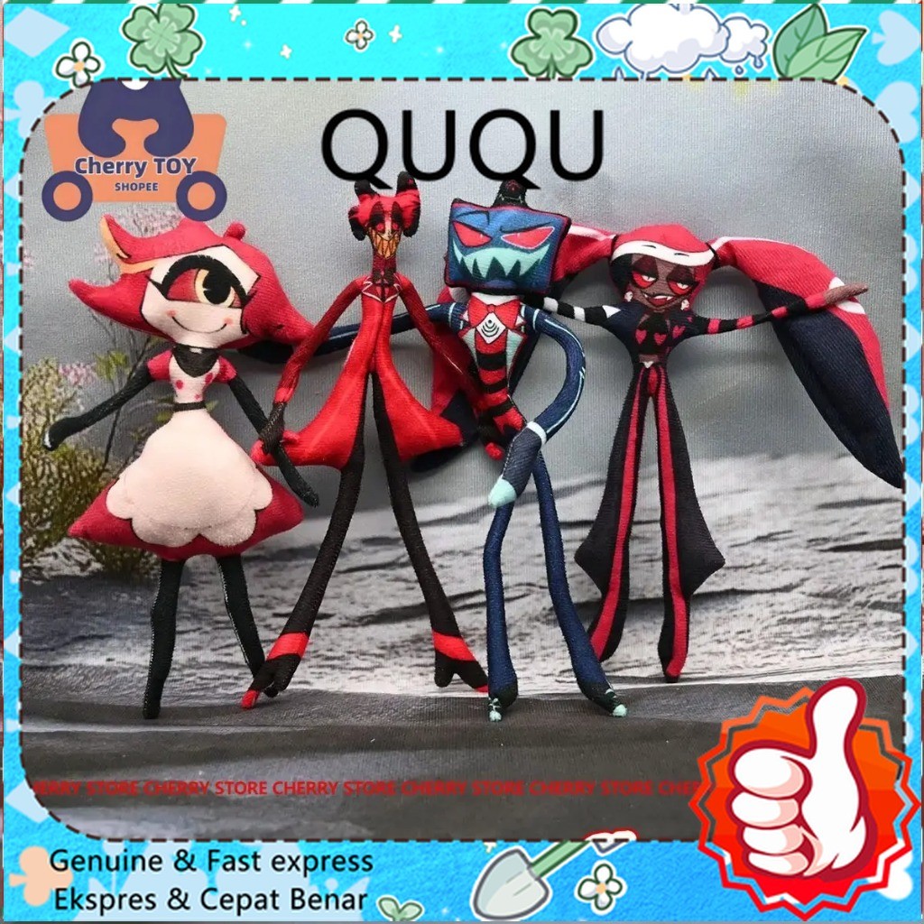 Hazbin Hotel 25cm Plush Voxes Alastor Hazbined Hotels Mainan Vees Niffty Hazbined Hotels Boneka Hewa