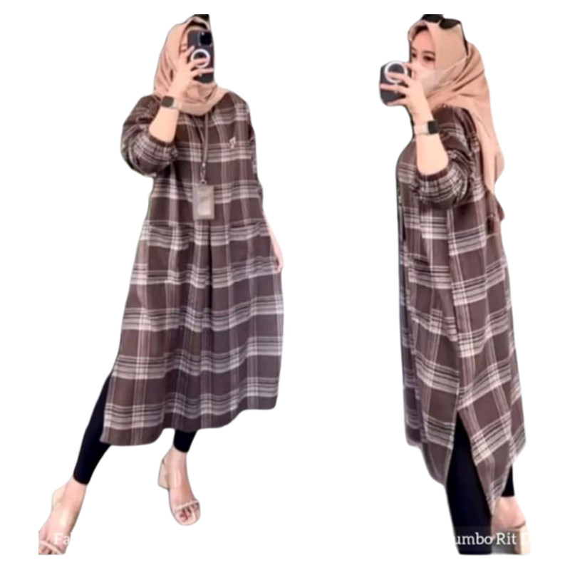 LONG TUNIK FLANEL HALUS LEMBUT NEW SERI LD 120//GAMIS TERBARU//TUNIK TERBARRU