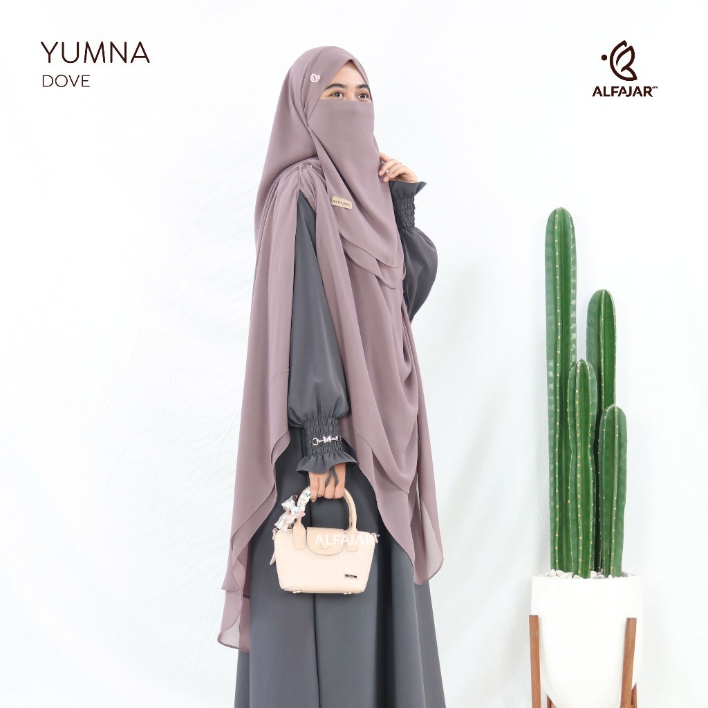 SHD_SHOP Alfajar - Pasmina Bandana (Pashban) Instan Ceruty YUMNA Dua Layer Free cadar tali