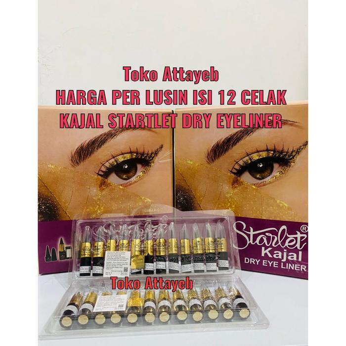 1 LUSIN CELAK KAJAL STARTLET DRY EYELINER PERLUSIN ISI 12 CELAK SIPAT MATA KHAS ARAB (BPOM) - Perlus
