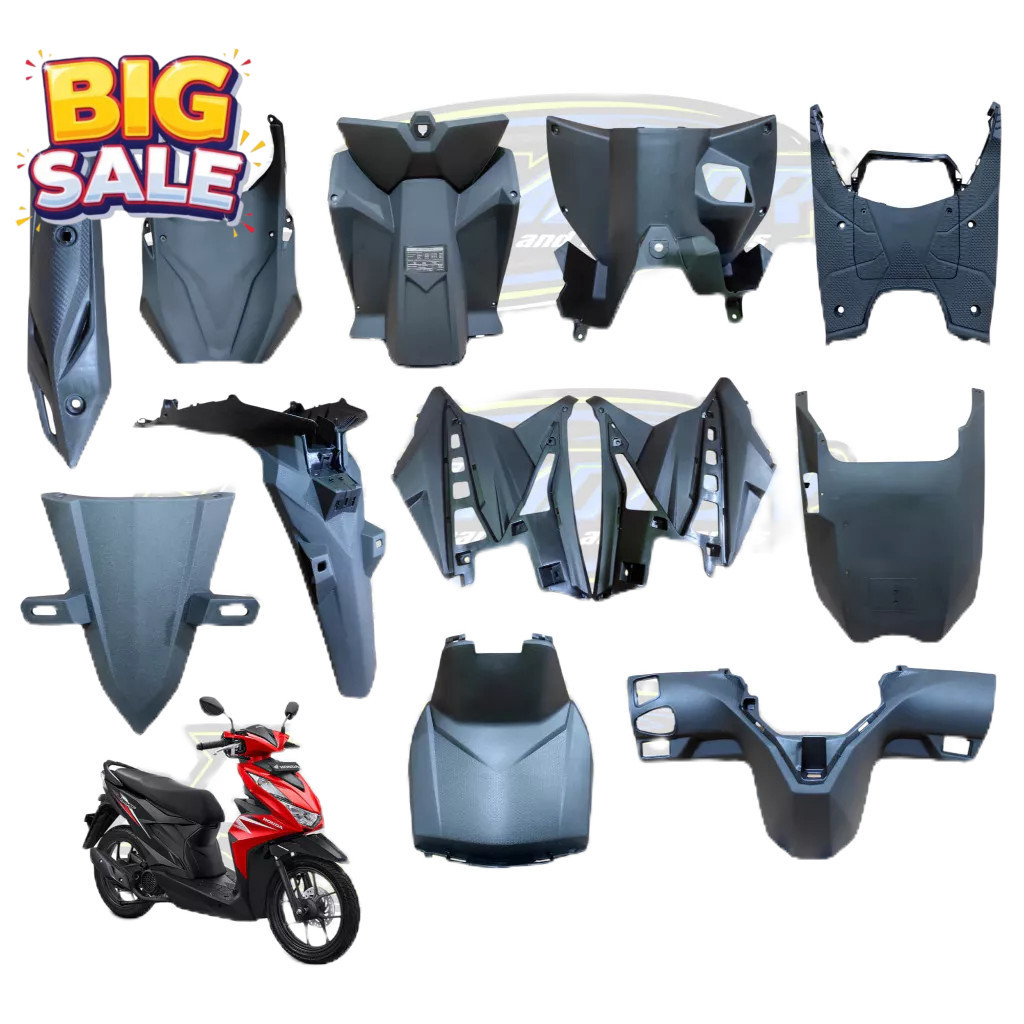 BISA ECERAN SATUAN PAKETAN SET Cover Bodi Body Full Kasar Honda Beat Deluxe 2020-2023