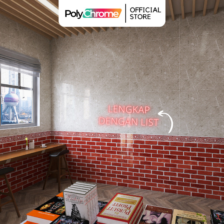 Wallpaper Border List 5 m x 90 cm Stiker TIPIS Dinding Vinyl Marble 1 roll Sticker motif Kayu Batu B