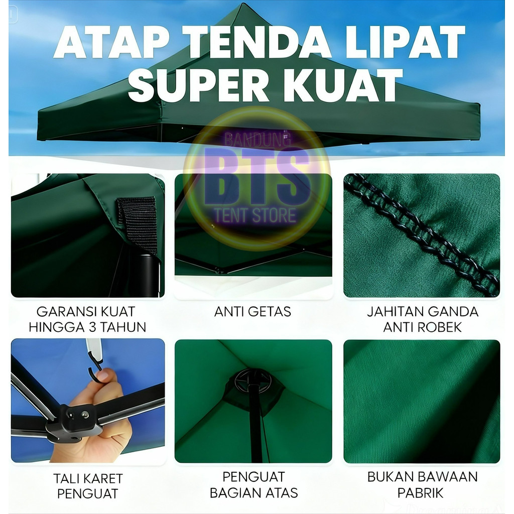 Atap tenda lipat 2x3 KWALITAS PREMIUM EXTRA TEBAL