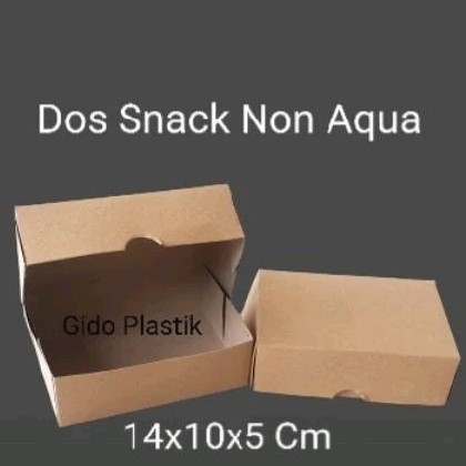 Dus Snack Non aqua Kraft 14x10x5  cm dus snack kue hajatan - babalil