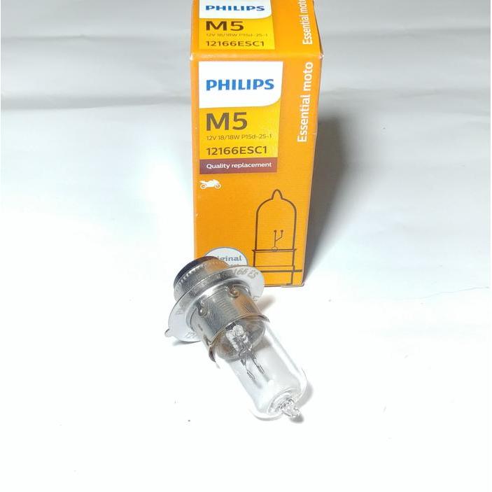 Lampu Bohlam Halogen Motor Philips Essential Moto M5 18/25/35 Watt