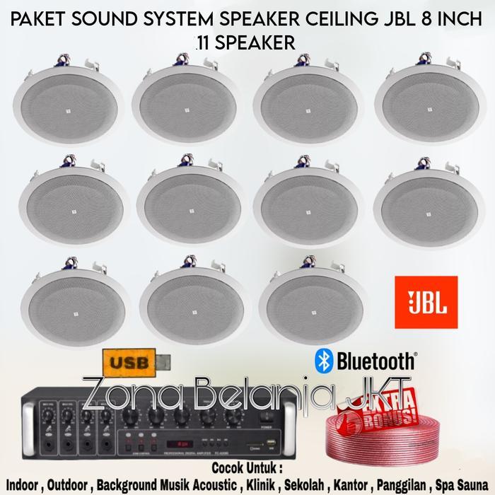 Paket Sound Indoor Cafe Resto Speaker Ceiling JBL 8 Inch 11 Speaker