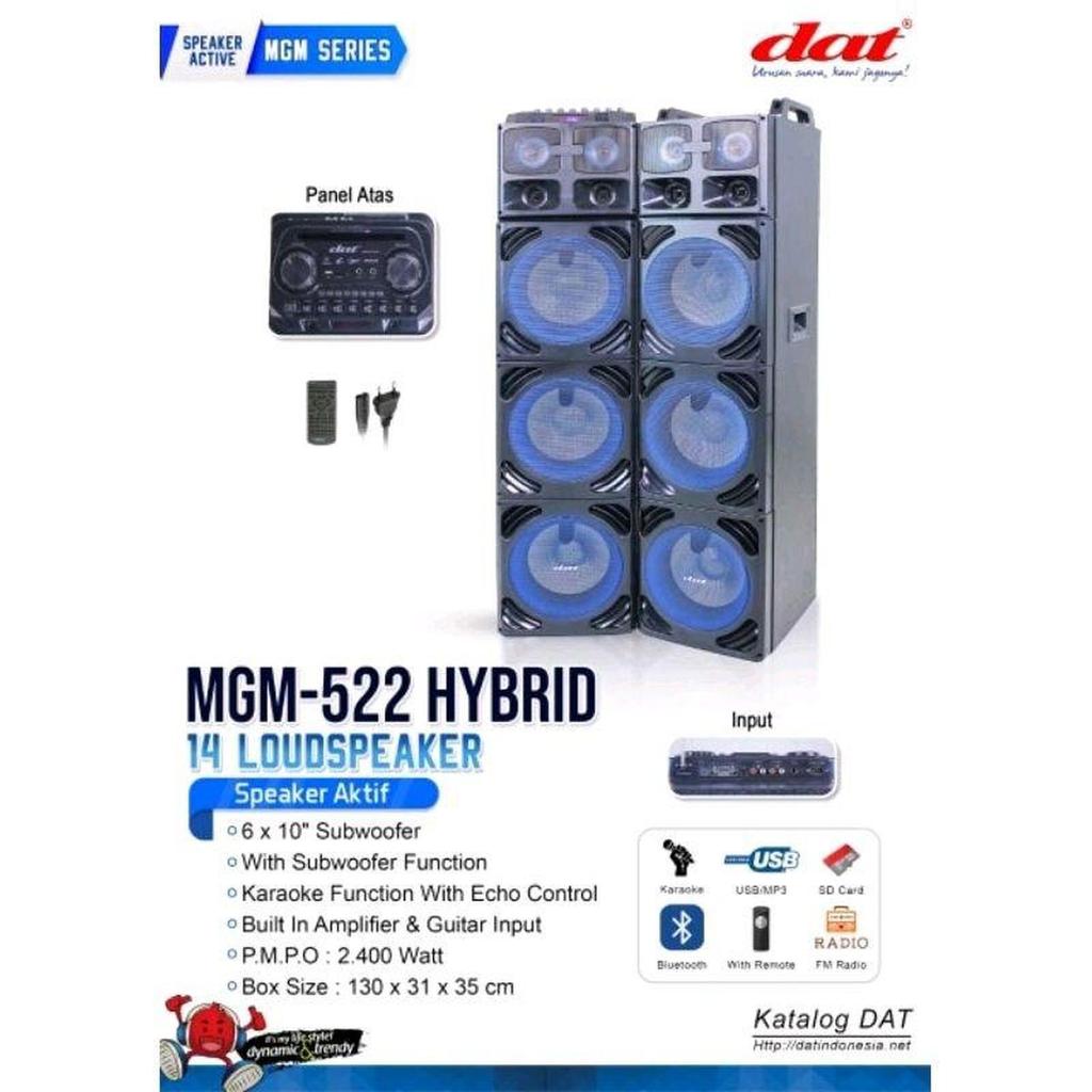 Speaker Passive Active DAT MGM 522 HYBRID / MGM522HYBRID 10inch Bluetooth harga sepasang