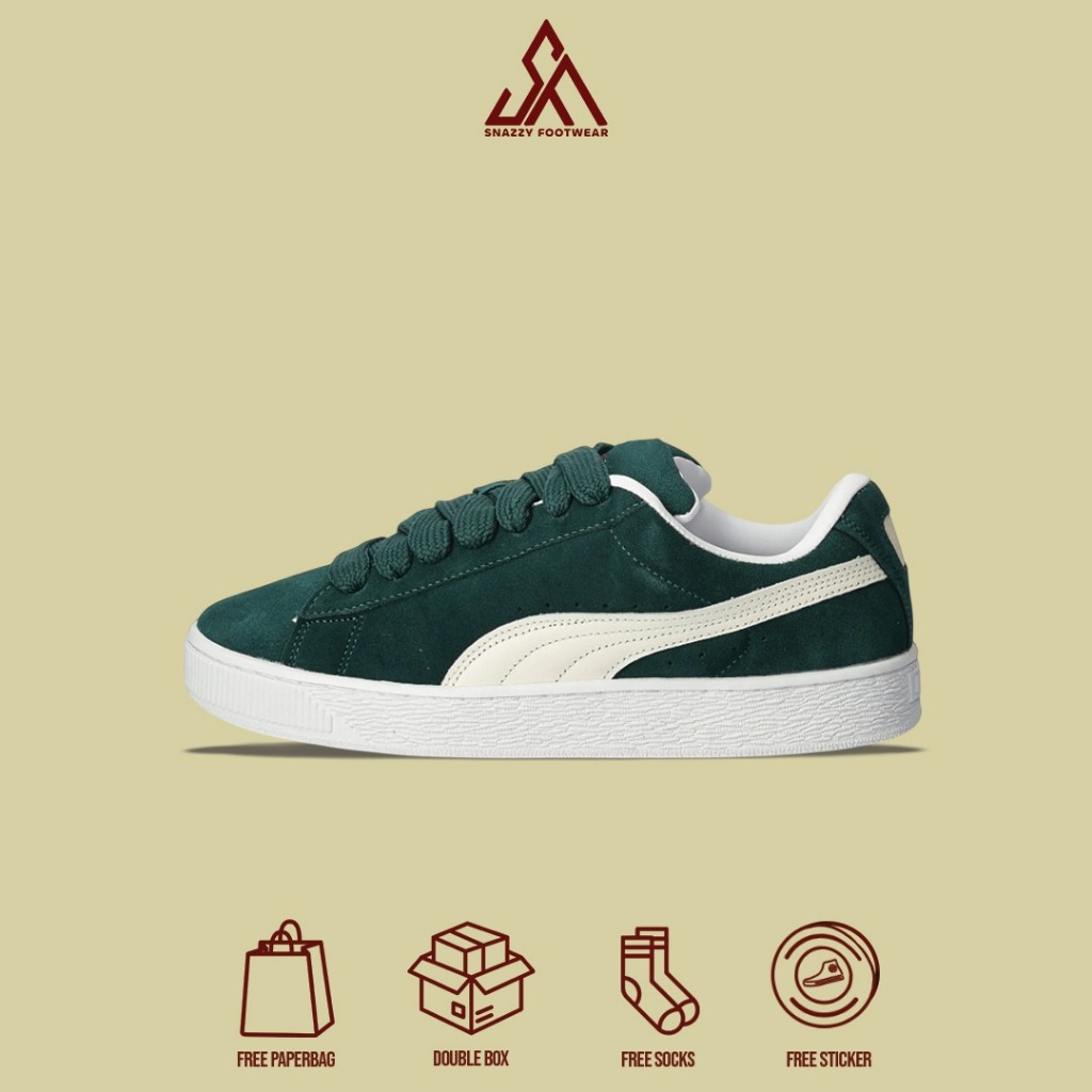 Sepatu Sneakers Puma Suede Xl Green 100% Original Unisex