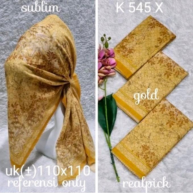 HIJAB SEGI EMPAT VOAL MOTIF HANUM GOLD