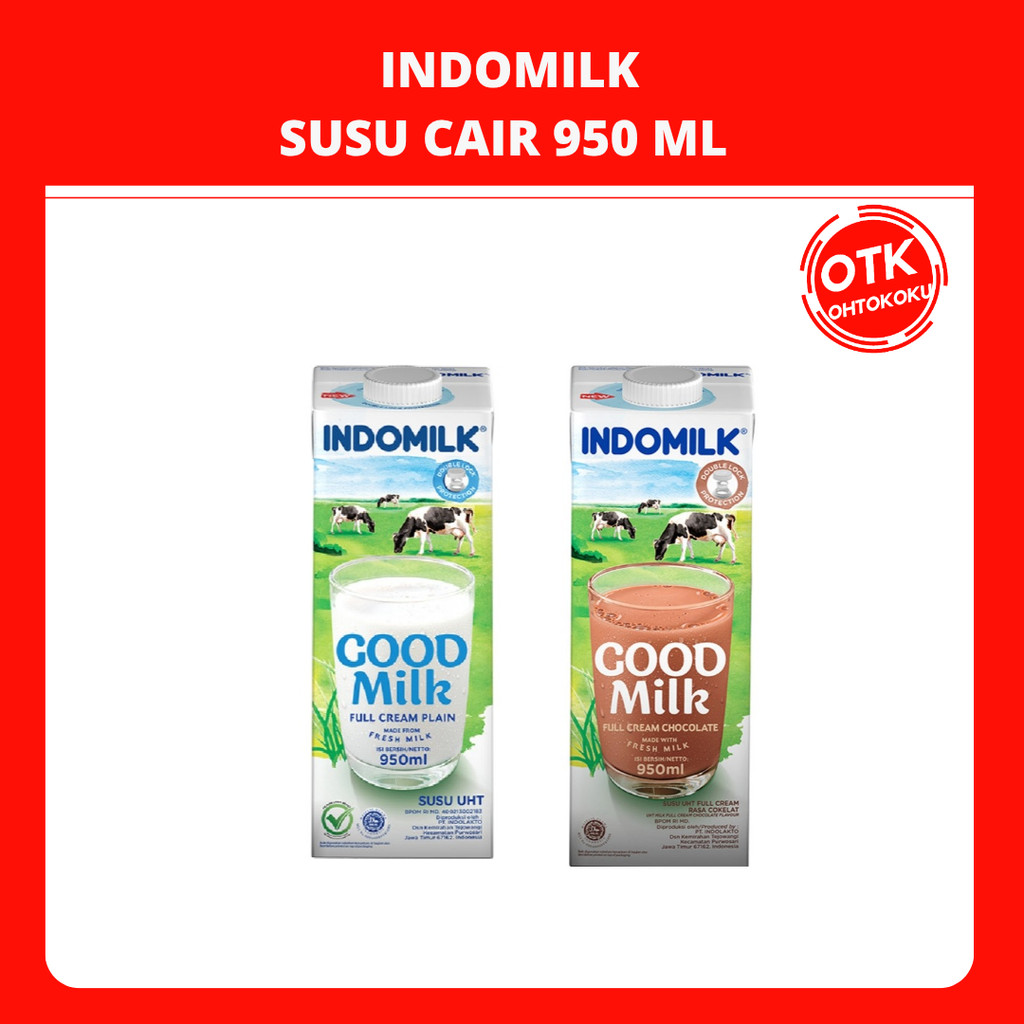 INDOMILK GOOD MILK SUSU UHT SUSU CAIR 950 ML