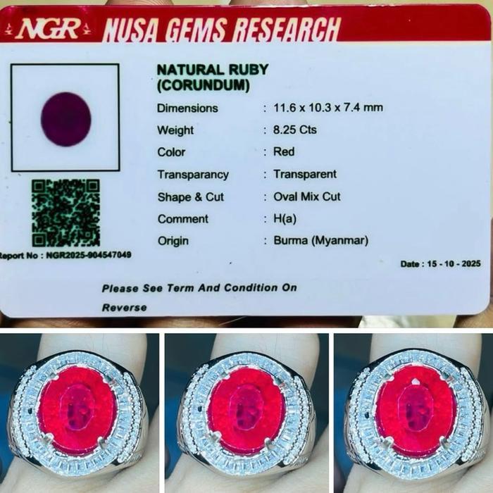 Cincin Pria Ruby Burma Memo