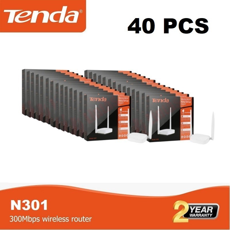 Tenda N301 Router Wireless WiFi Universal Repeater Extender 300Mbps 2 Antena Per Dus 1 Kotak 40 Pcs 