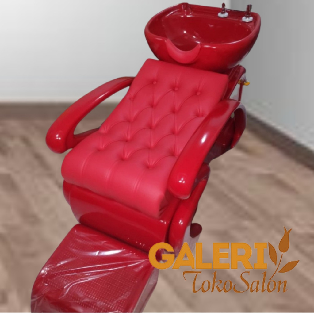 Kursi Keramas Salon Washbak Resin Fiber Warna Merah
