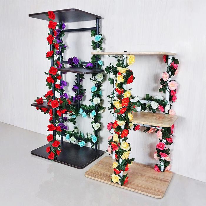 Bunga Rambat Mawar Tanaman Bunga Hias Plastik Gantung Juntai Ornamen Pajangan Dekorasi Dinding Artif