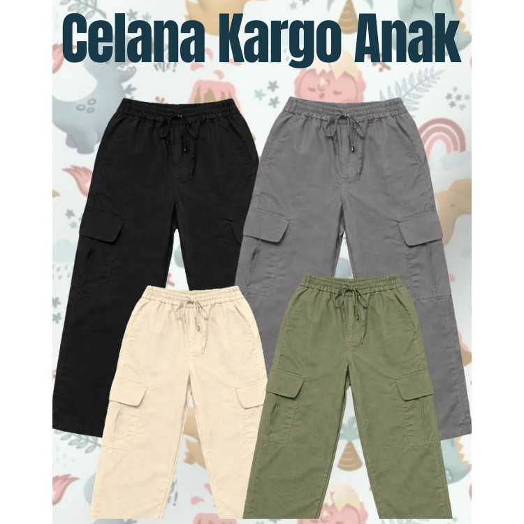 Celana Panjang Cargo Anak Perempuan Korea Style Celana Cargo Anak Cewek
