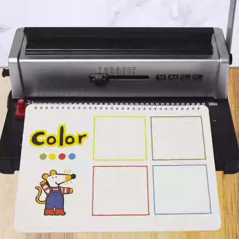 Coil Spiral Binng Machine Manual Book Maker 34Holes Binng 120 Sheets Punch Binder Adjustable Coil Bi