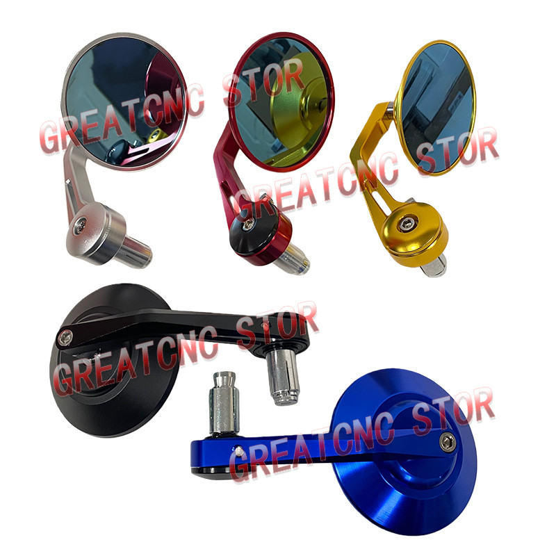 Cermin Spion Motor Biru Besar dengan Pegangan Bulat 22MM, Aksesoris Universal Motor, Suku Cadang Mod
