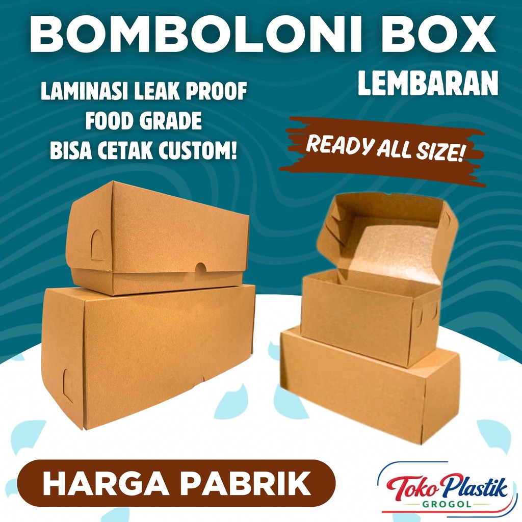Box Kotak roti bakar bandung / box bomboloni / donat / bolu gulung - Toko Plastik Grogol