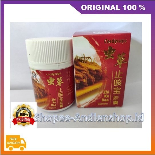 [ TOKO OBAT CINA ] OBAT BATUK ASMA SESAK NAFAS HERBAL MANJUR CORDYCEPS ZHI KE BAO KAPSUL ORIGINAL