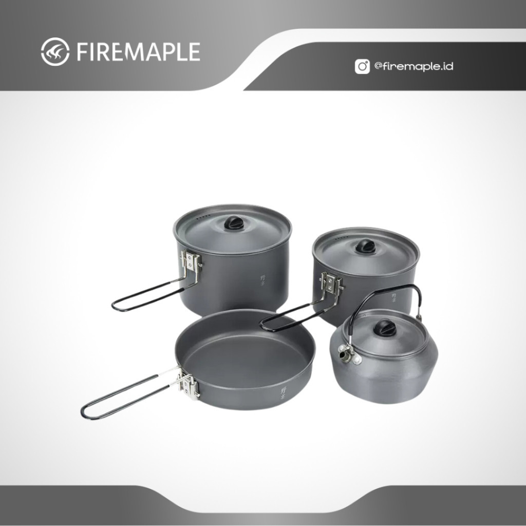 Nesting Camping FireMaple Nesting Picnic 4 Peralatan Masak Camping Ultralight Nesting Set Lengkap