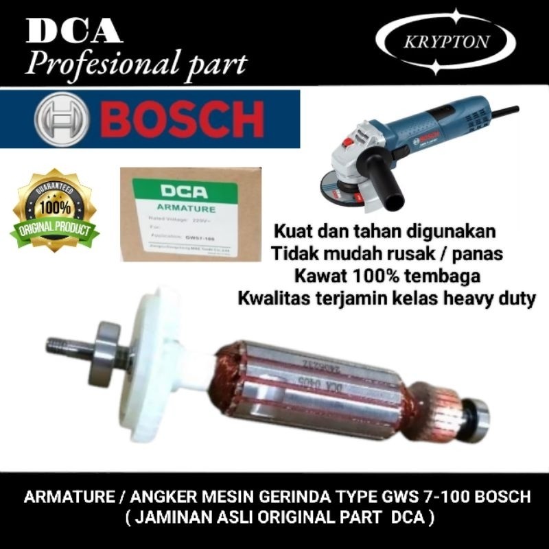 DCA armature / angker gerinda type Bosch GWS 7-100 original part dca kayla tools