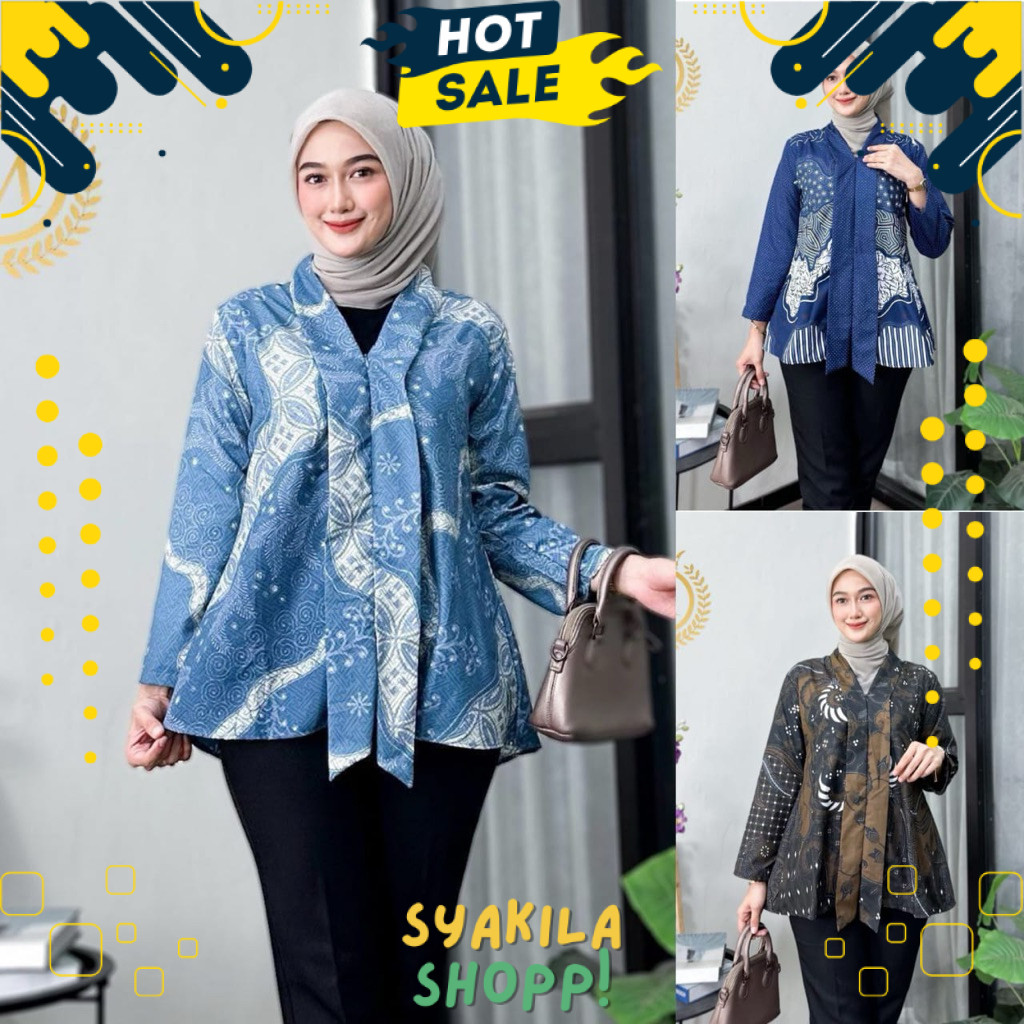 Blouse Batik Wanita Kekinian | Atasan Batik Elegan Kerja & Kondangan