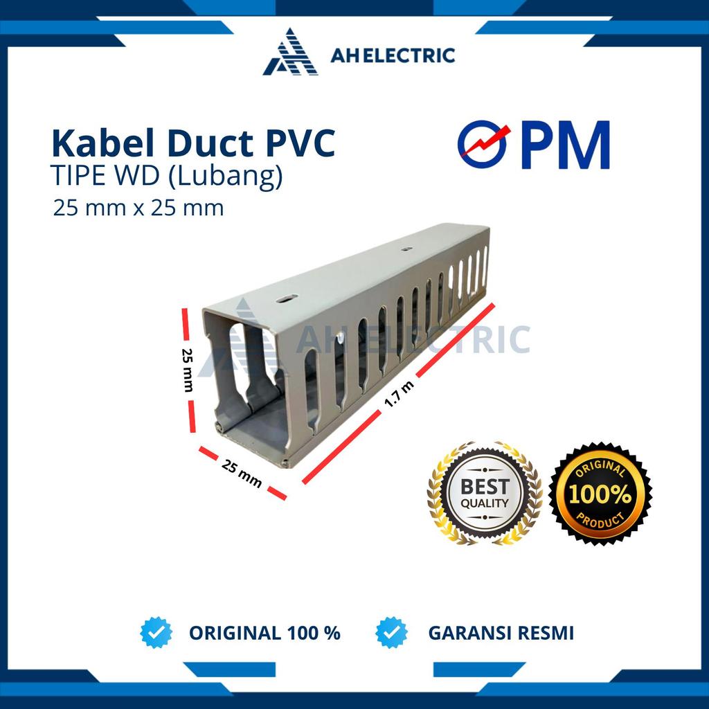 PM ELECTRIC Kabel Duct WD | WD-0 25x25 mm 25 x 25 mm | Cable Duct PVC | Penutup Kabel | Pelindung Ka