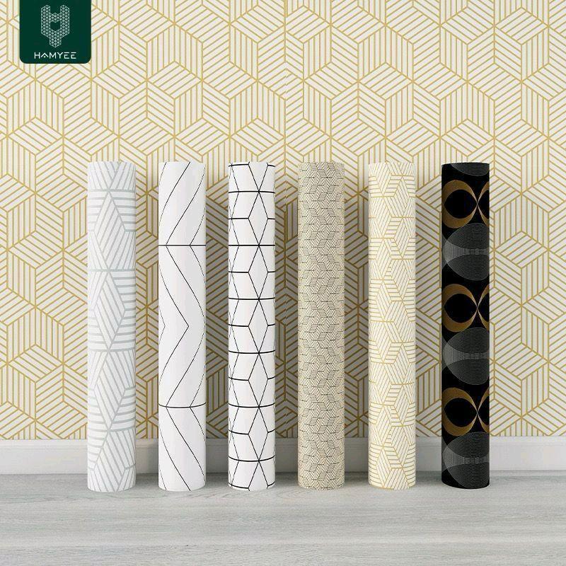 NEW Wallpaper Sticker Dinding Motif Hexagonal 3D Elegan Wallpaper Aesthetic
