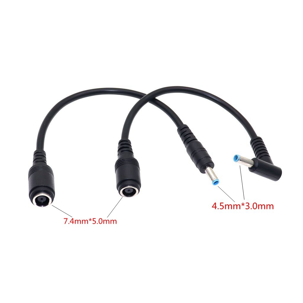 Female 7.4*5.0 mm to 4.5*3.0 mm Male with Pin Bule DC Power arger Adapter Converter Connector for HP