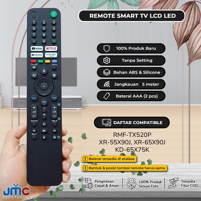 Voice Remote Remot TV RMF-TX520P XR-55X90J XR-65X90J KD-65X75K