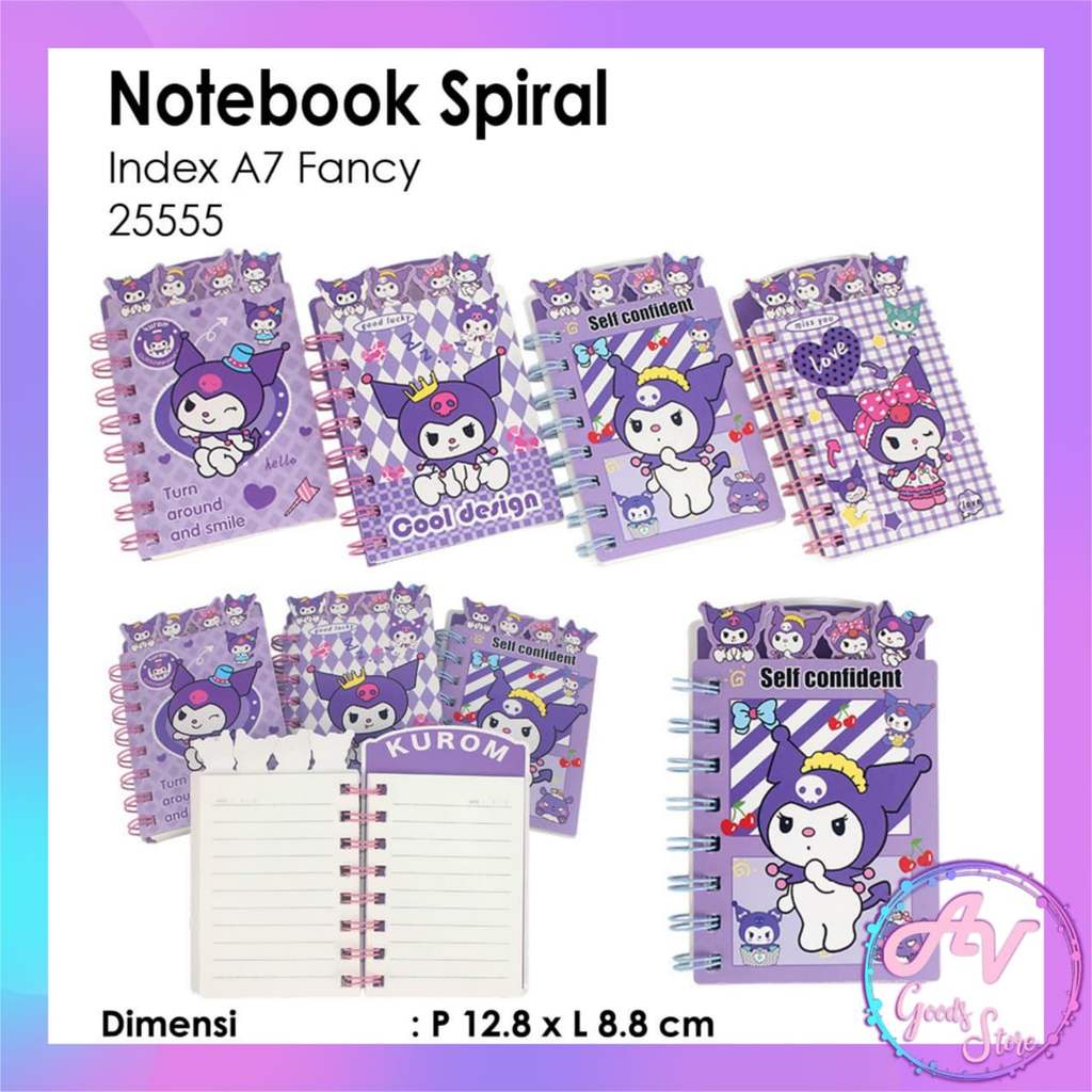 Diary Spiral A7 Index Karakter / Notebook Spiral A7 + Index Fancy / Notes Lucu