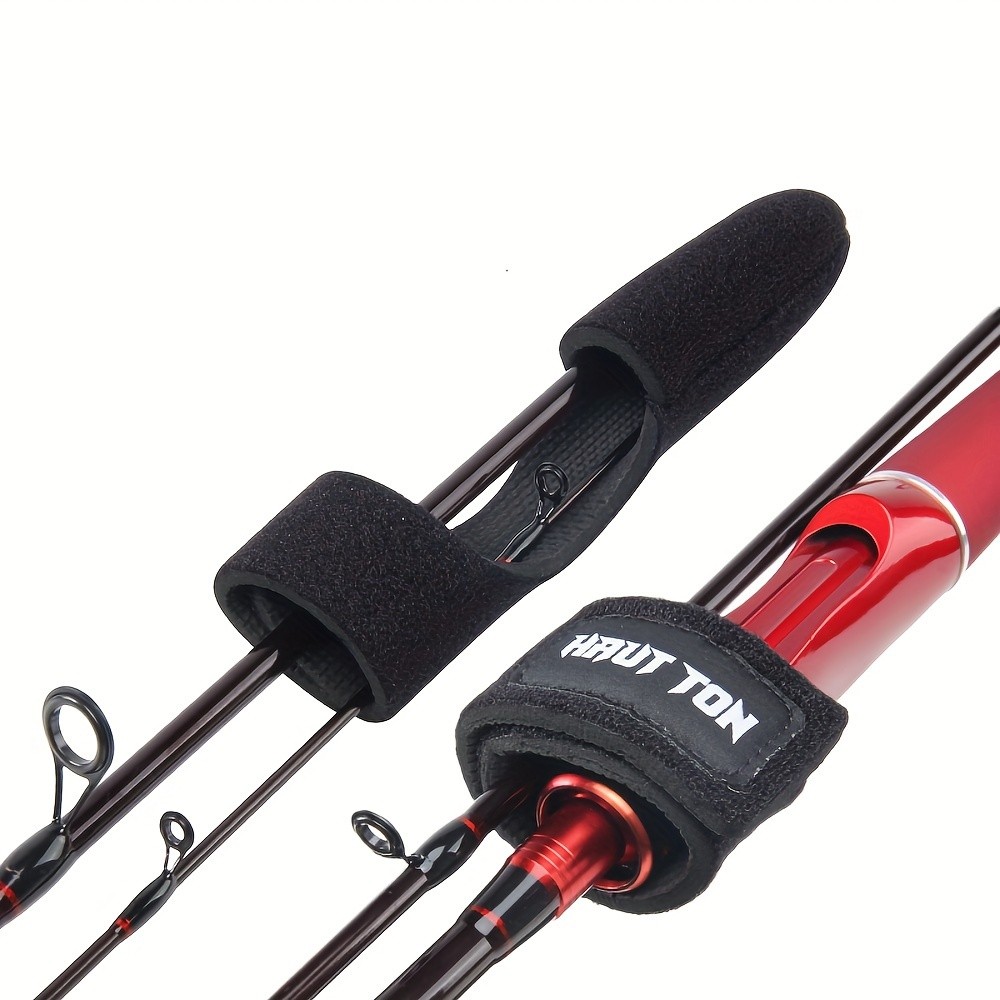 HAUT TON Fishing Rod Wrap Pole Straps, Hook & Loop Fishing Rod Belts, Fishing Rod Ties for Casting R