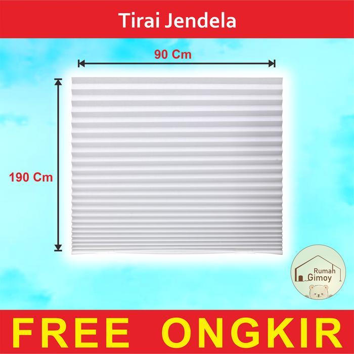 Tirai Jendela - Tirai Lipat Portable -Gorden Jendela Minimalis Hordeng - Putih