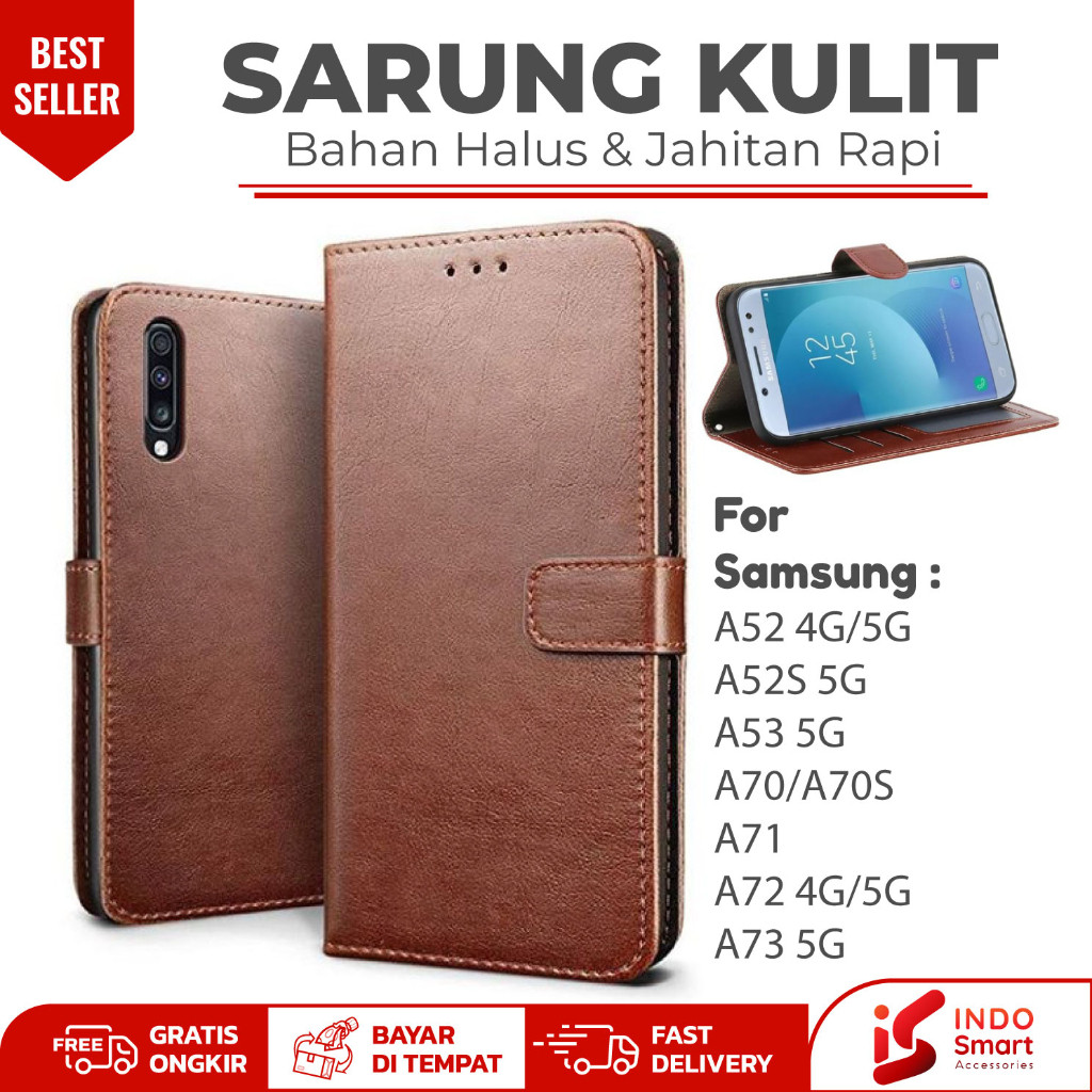 Samsung A52 A52S 5G A53 5G A73 5G / Case Samsung A70 A70S A71 A72 / Leather Wallet Case Dompet Sarun