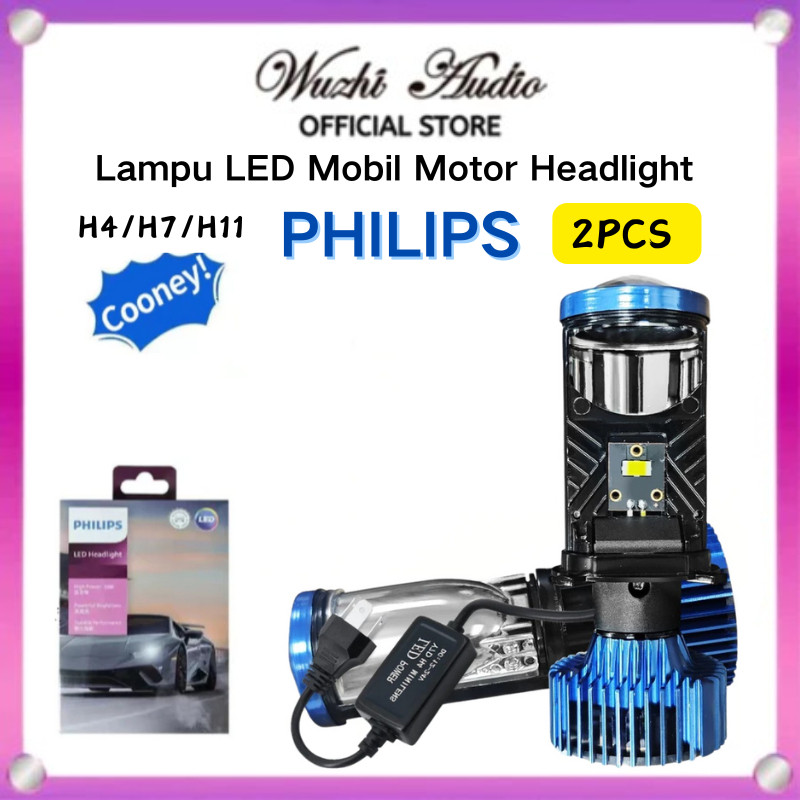 (mesin turbo) Wuzhi Audio | Lampu Depan LED Philips PHILIPS Toyota Asli 100W H4 H7 H11 Lampu Putih 6