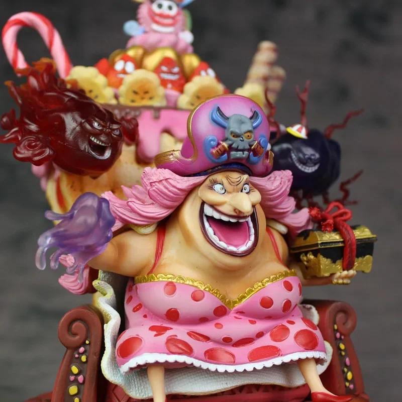 23cm One Piece Anime Figures Throne Big Mom Gk Sitting Posture Action Figures Collection Model Figur