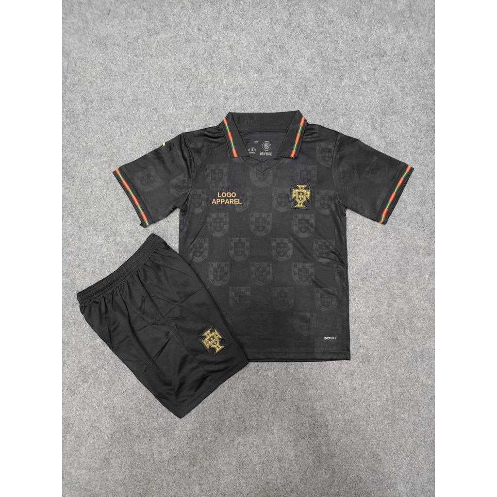 Setelan Jersey Sepak Bola Anak Special Edition / Seragam Olahraga Edisi Khusus Pl Kids Hitam Ronaldo