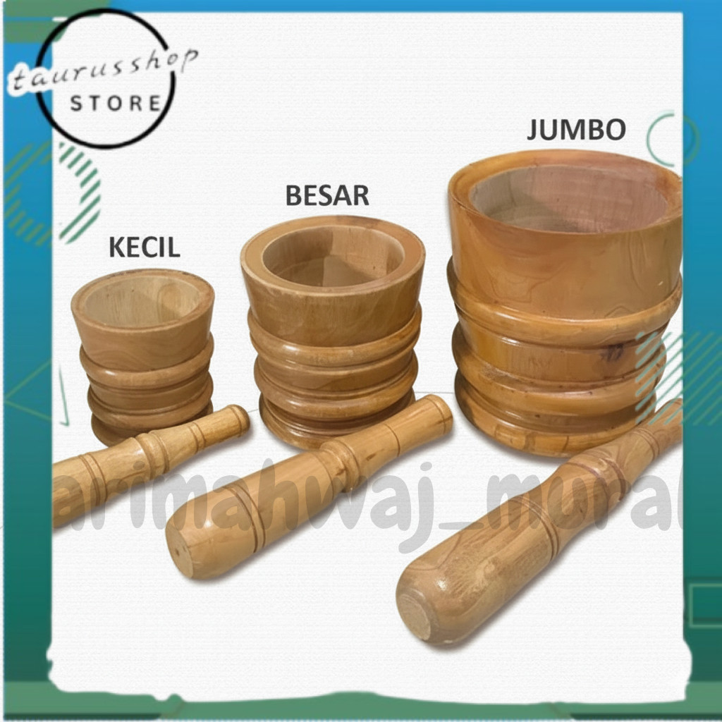 TSS LUMPANG KAYU MAHONI 1 SET SIAP PAKAI ADA 3 UKURAN MODEL UKIR + ALU | ALAT GEPREK AYAM KREMES MUR