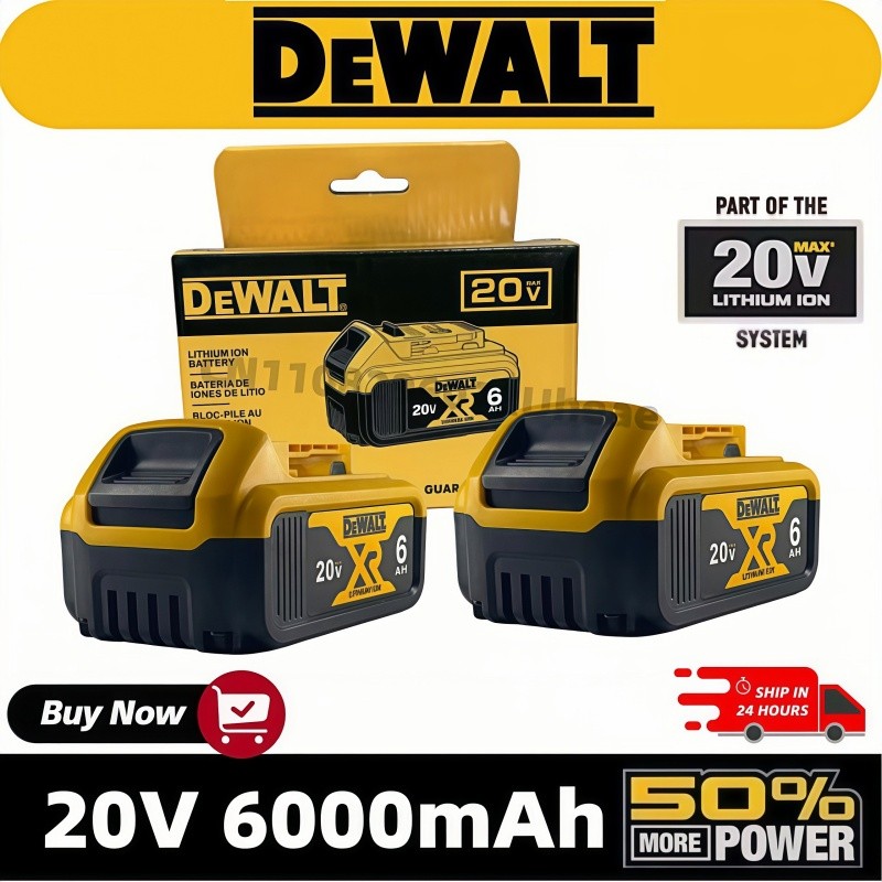 Original DEWALT battery, 20V, 6AH, rechargeable lithium ion battery, DEWALT, DCB115, DCB118, fast ch
