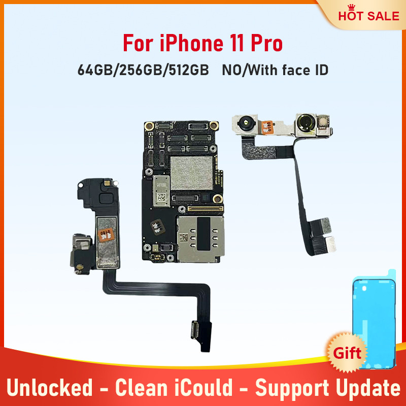 100% Fully Tested Mainboard for iPhone 11 Pro 64g 256g 512g Motherboard With Face ID Unlock Logic Bo