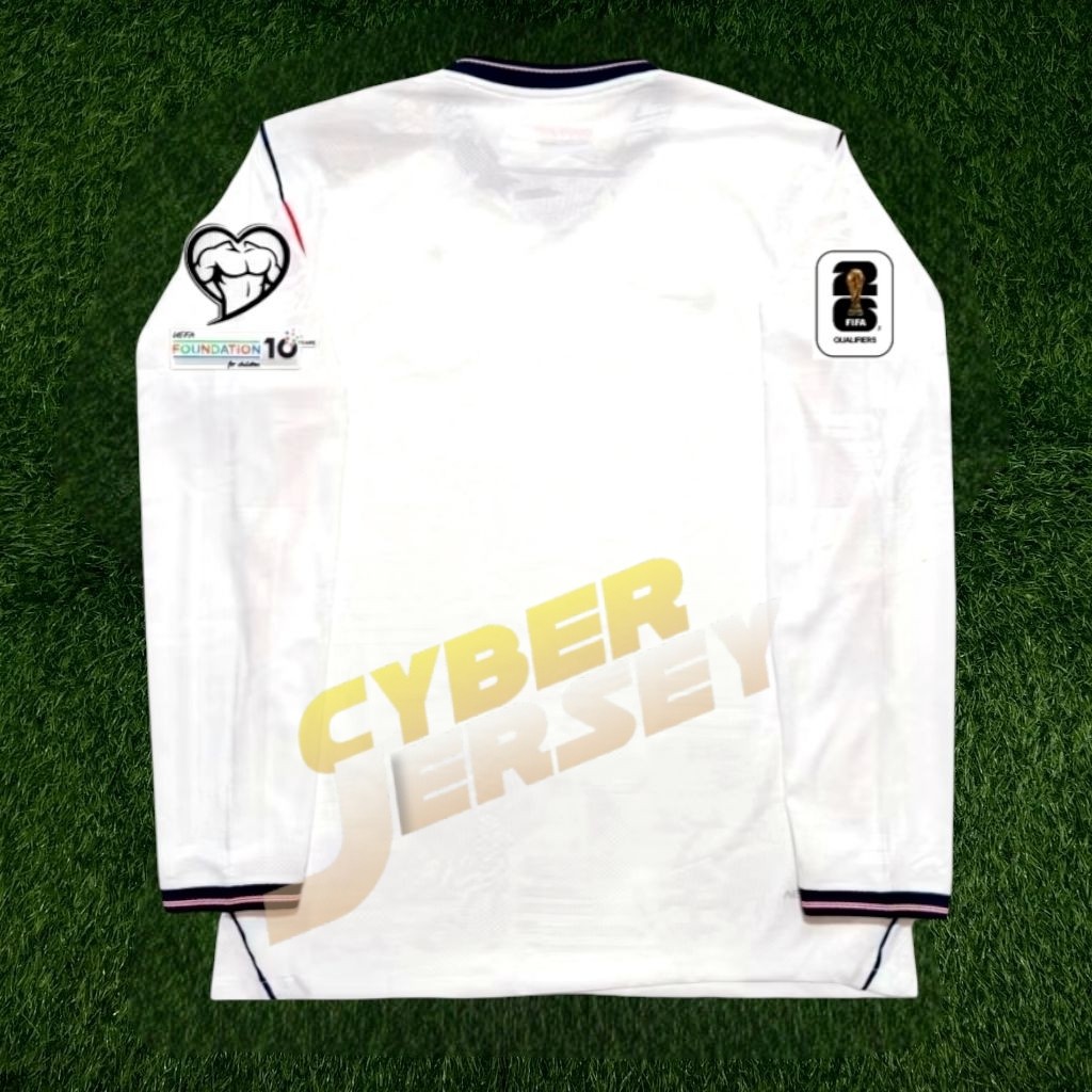 JERSEY BOLA PLAYER ISSUE LONGSLEEVE LS INGGRIS HOME FULL PATCH PIALA DUNIA 2026 TOP QUALITY  BAJU SE