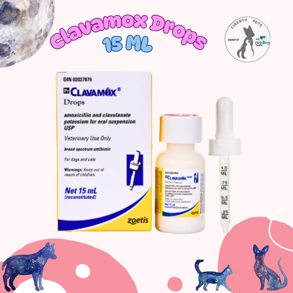 Clavamox Drops Oral Suspension Antibiotik Kucing Anjing 15ml