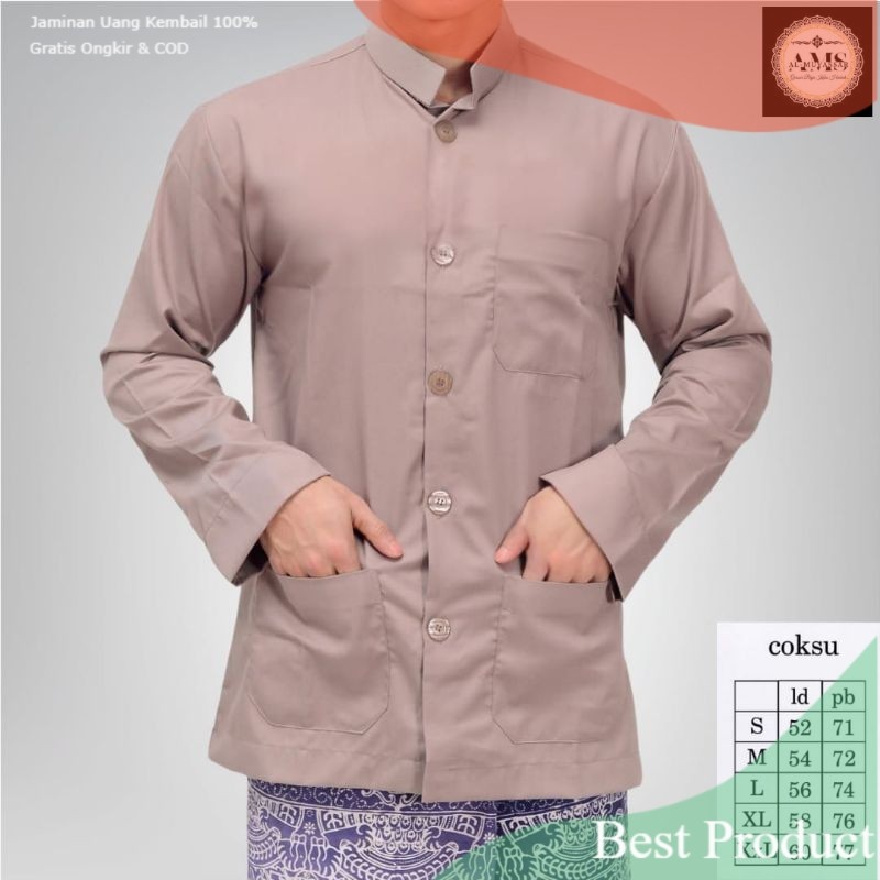 BAJU KOKO PRIA DEWASA LENGAN PANJANG BAJU KOKO HAIBAH MODEL AMMU SAKU SAMPING EXCLUSIVE KEMKO KURTA 