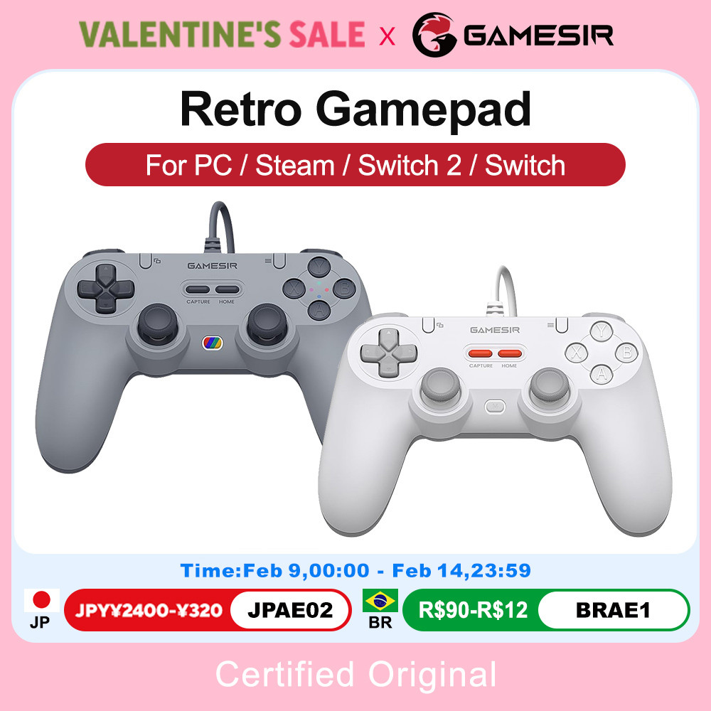 GameSir Retro Wired Gamepads for PC Steam Swit 2/1 Controller Tegenaria Lite Controle Hall Effect st